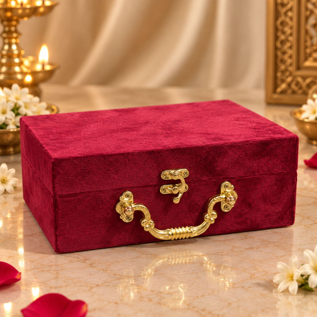 999 Silver Plated Ganesha Shankh 7 Inches in Premium Velvet Gift Box