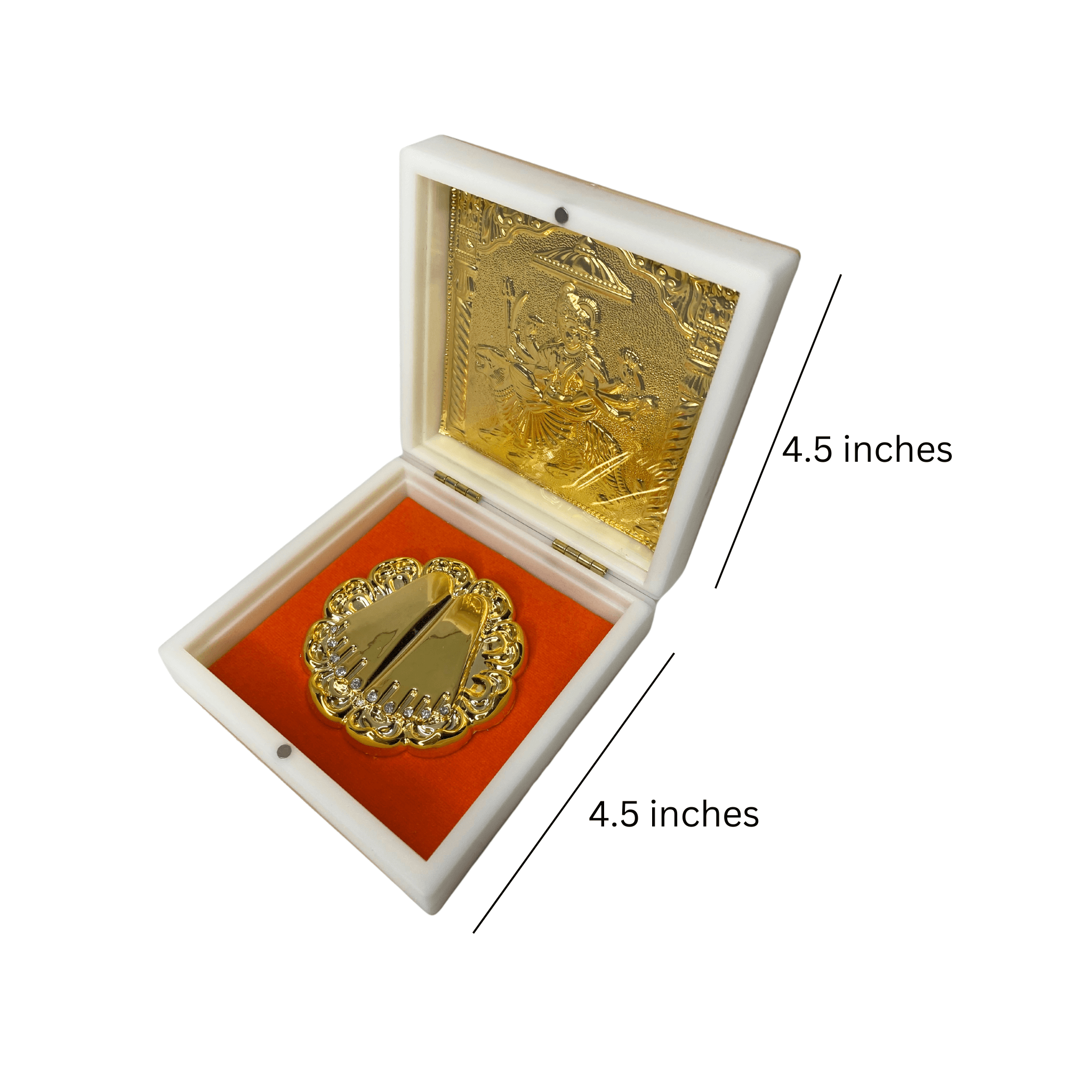 24KT Gold Plated Mahavir Swami Idol with Charan