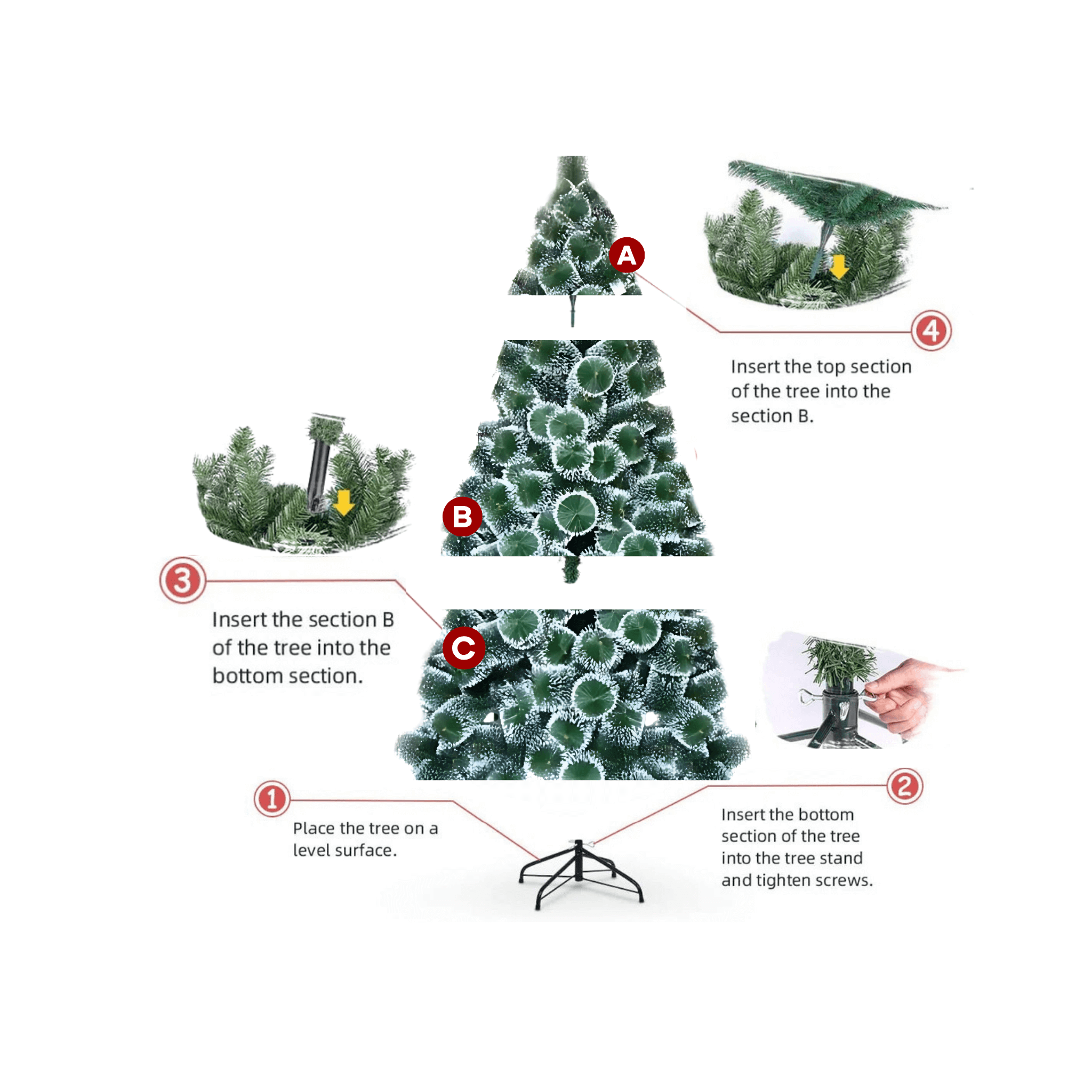 Artificial Green Snow Pine Christmas Tree 8 Feet