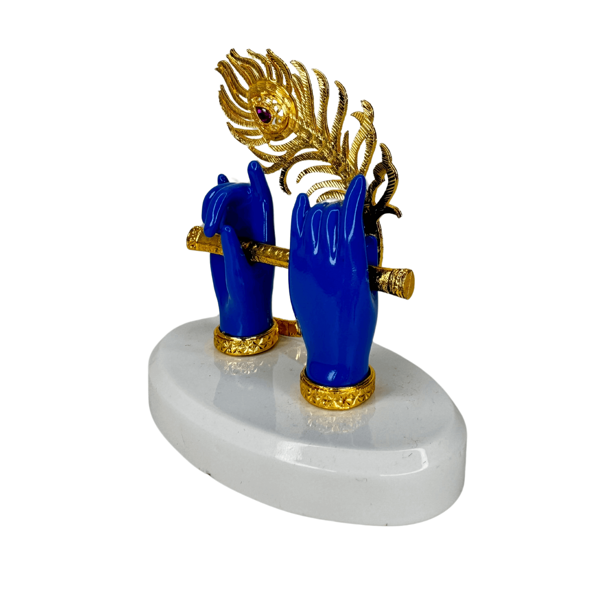 Blue Krishna Murli Hands Statue Showpiece Murti