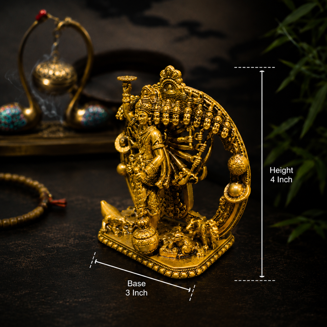 Krishna Vishwaroopam Mahabharat God Idol in Premium Gift Box (4 x 3 Inches, Gold, Resin)