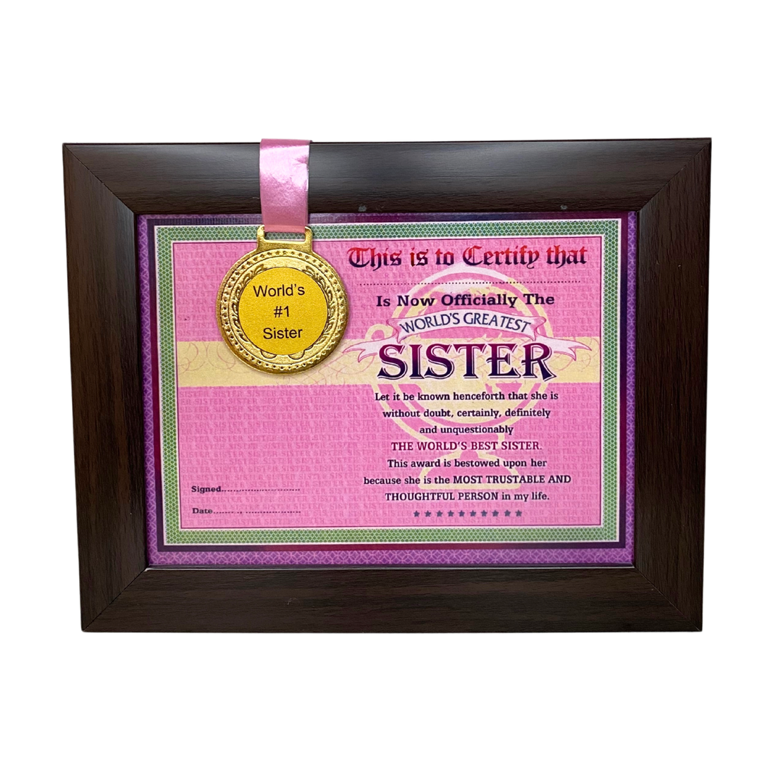 Rakhi Gift Combo with Best Sister Medal Frame, Lumba & Chocolate