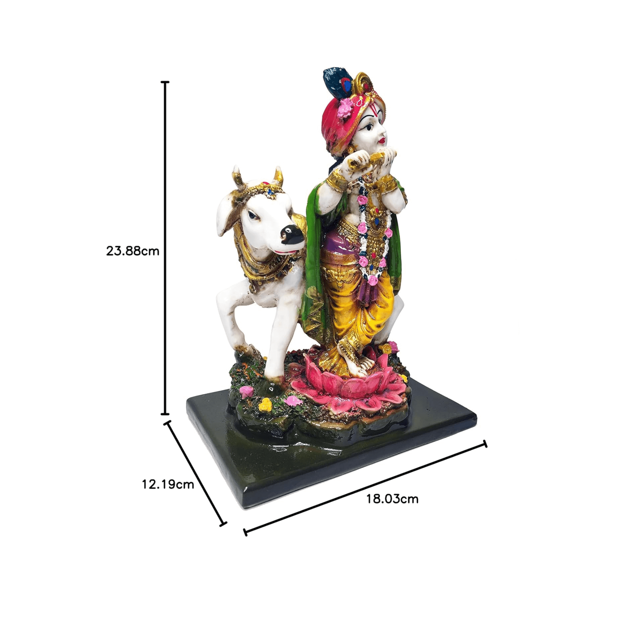 Krishna with Cow Figurine