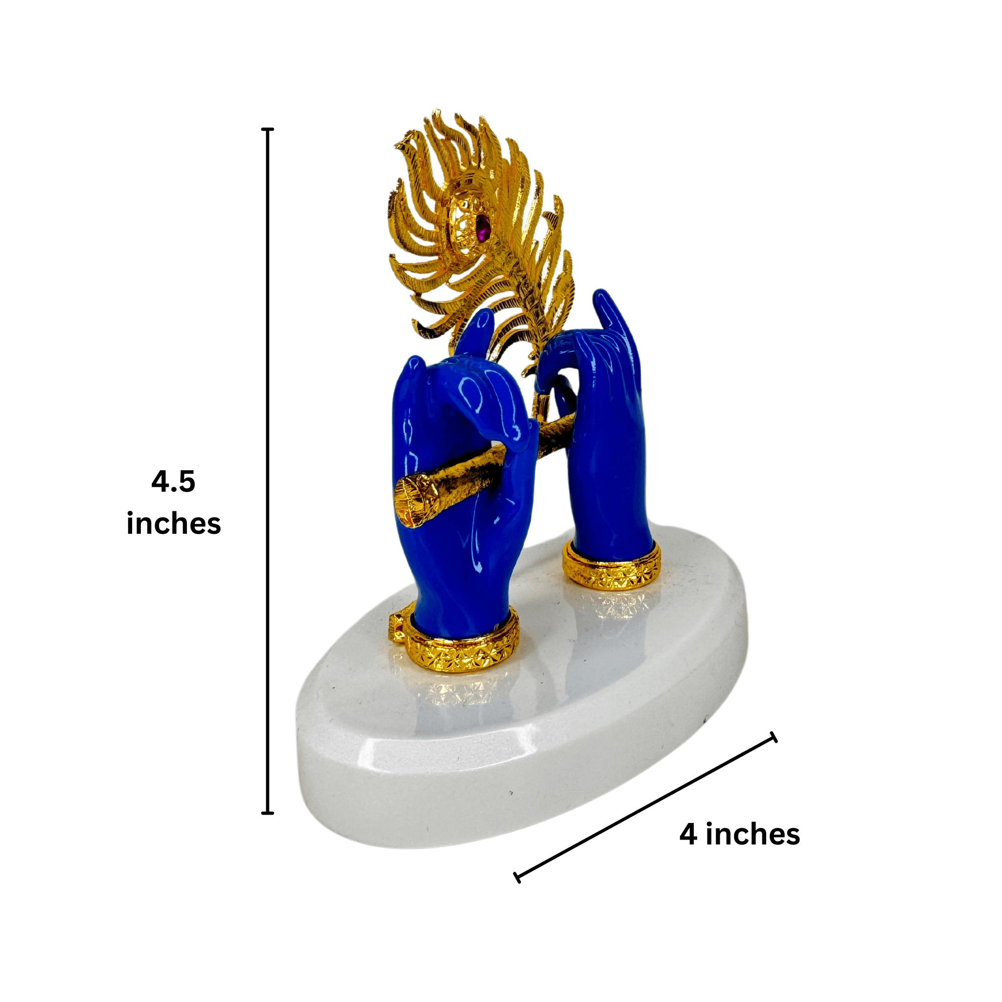 Blue Krishna Murli Hands Statue Showpiece Murti