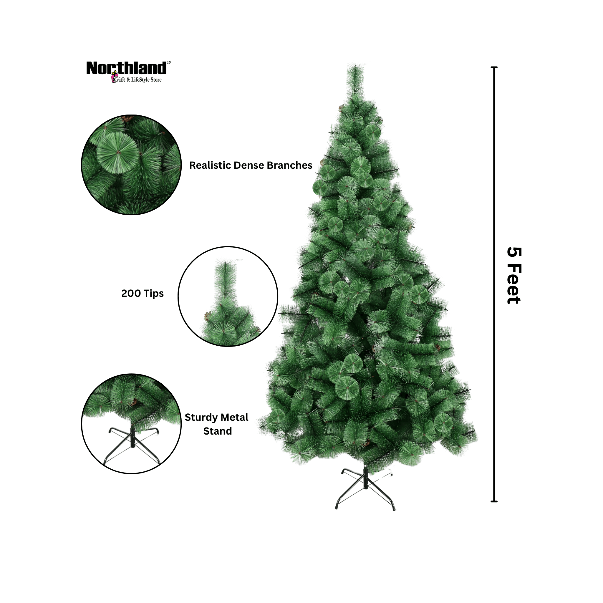 Artificial Green Pine Christmas Tree 5 Feet