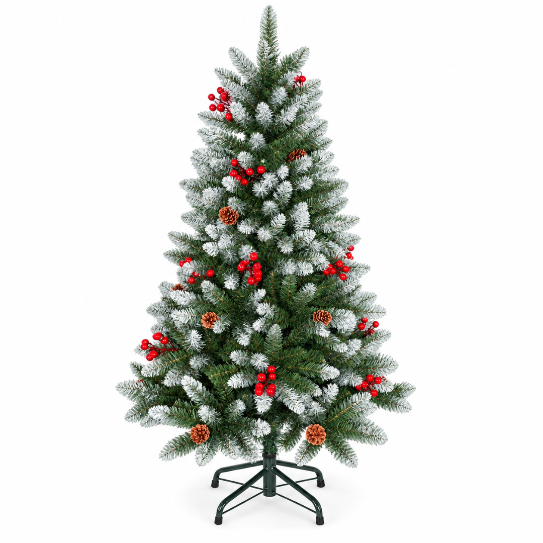 Artificial European Cherry Snow Pine Christmas Tree 5 Feet
