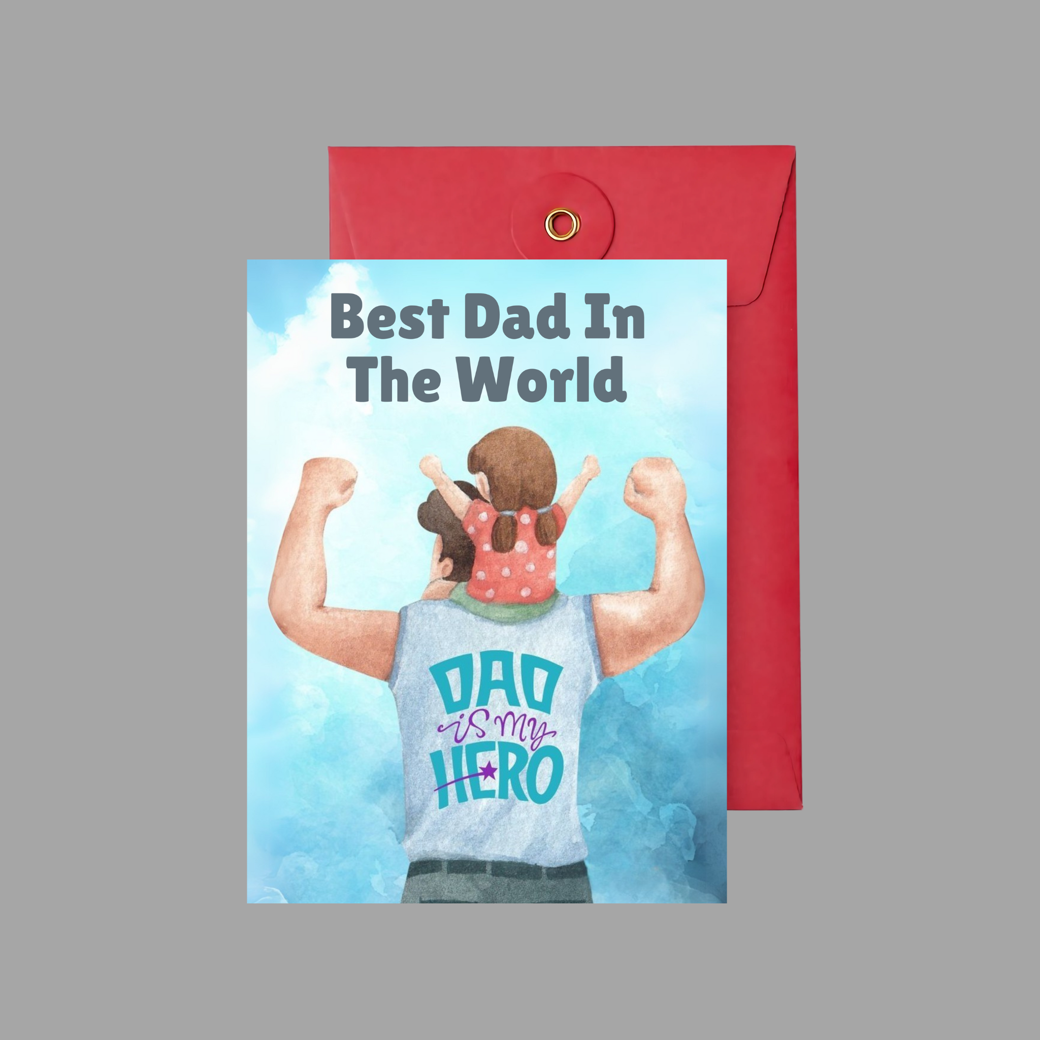 'Best Dad In the world' Greeting Card for  for Father's Day/Father's Birthday