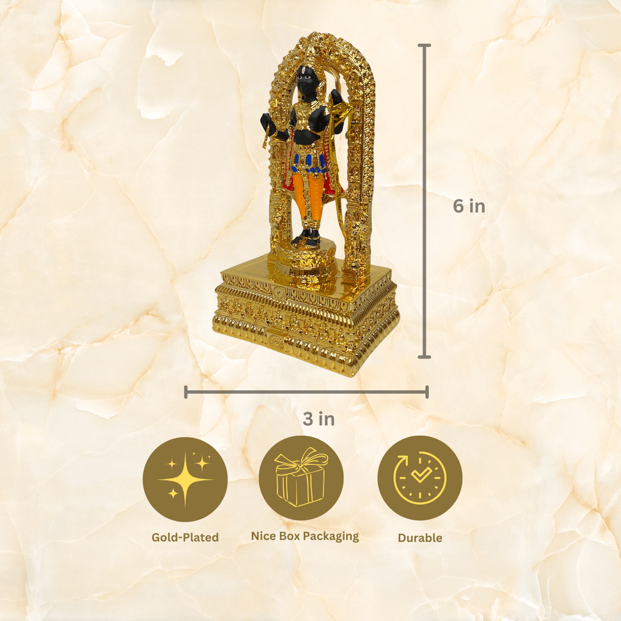 Ram Lalla 24KT Gold Plated Idol