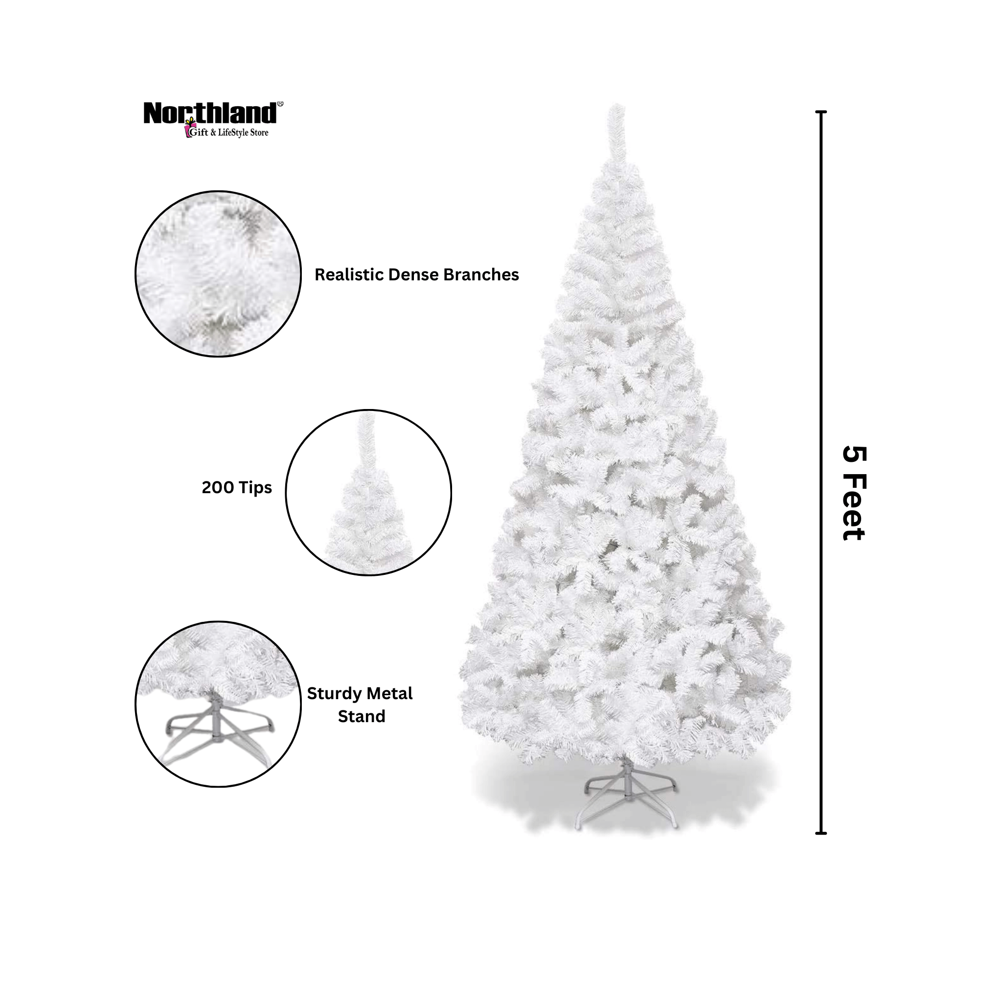 Artificial White Christmas Tree 5 Feet