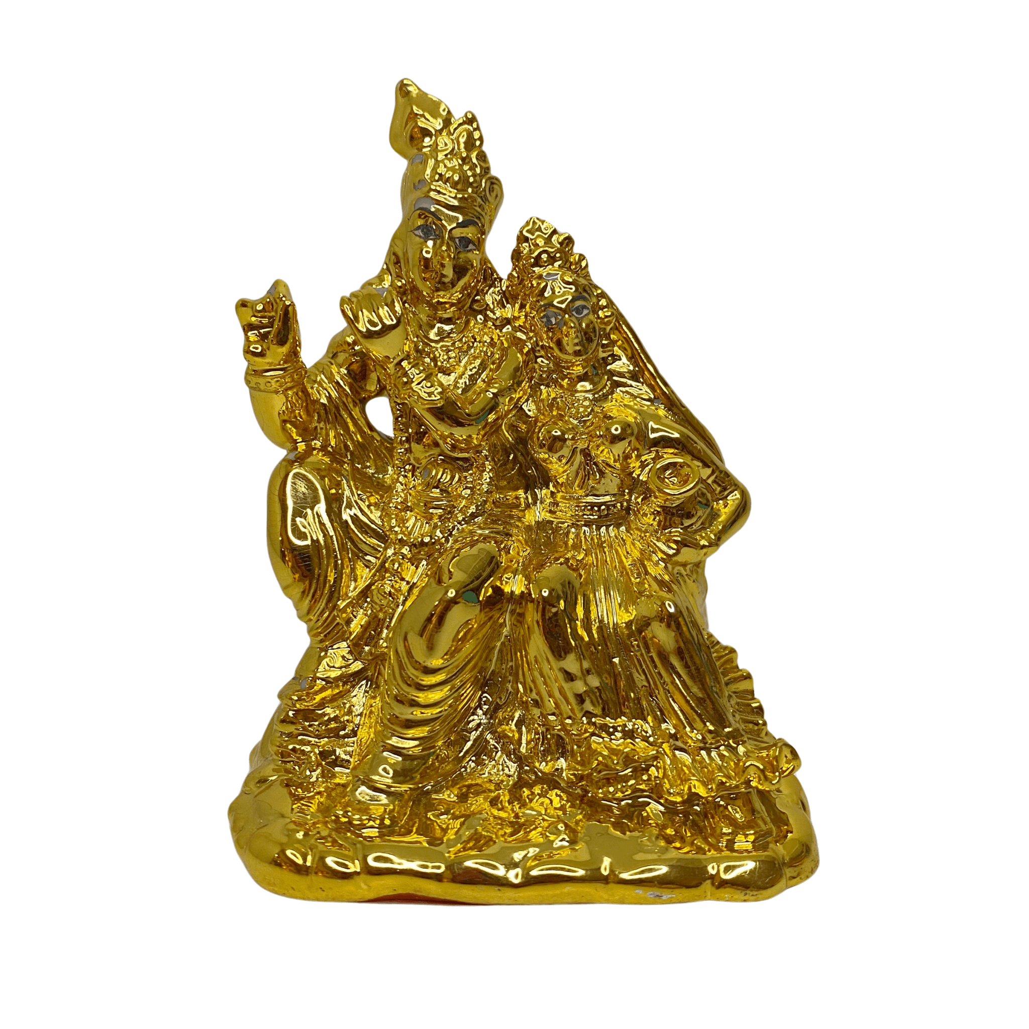 Radha Krishna 24K Gold Plated Idol