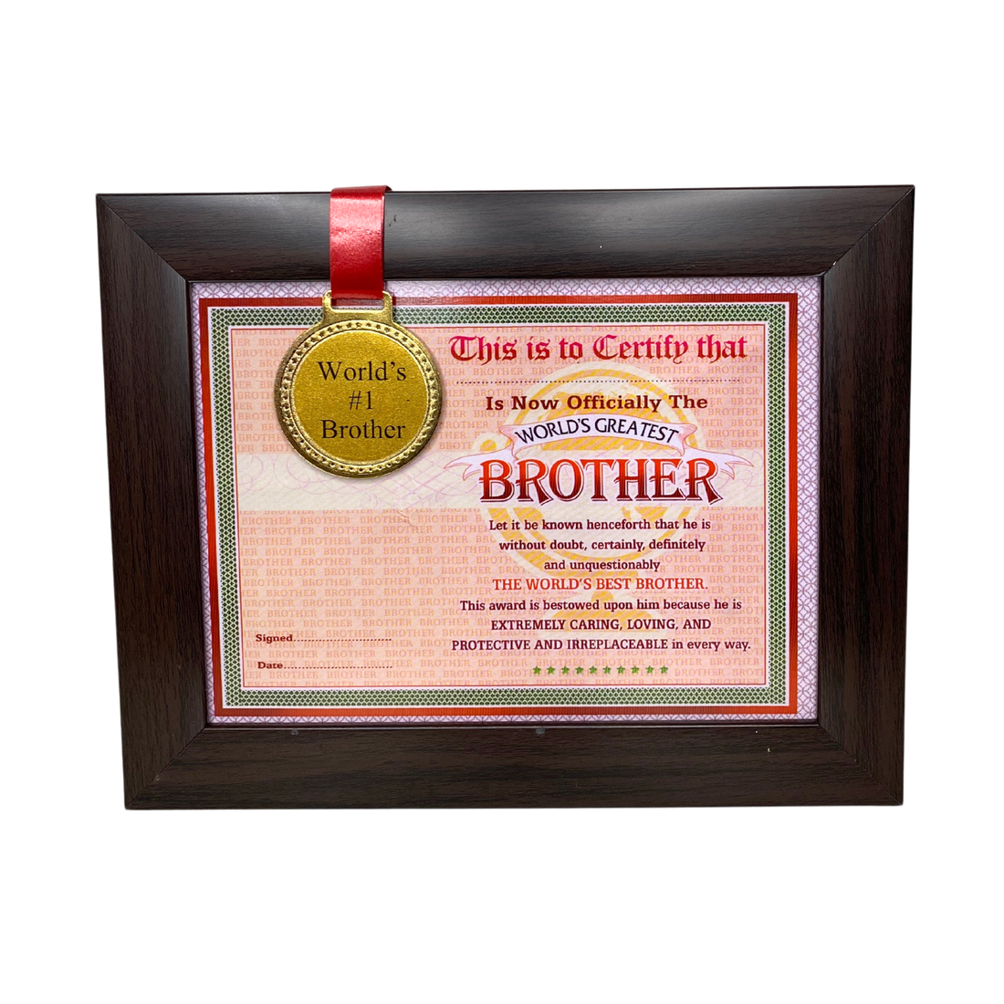 Rakhi Gift Combo with Best Brother Medal Frame, Rakhi & Chocolate