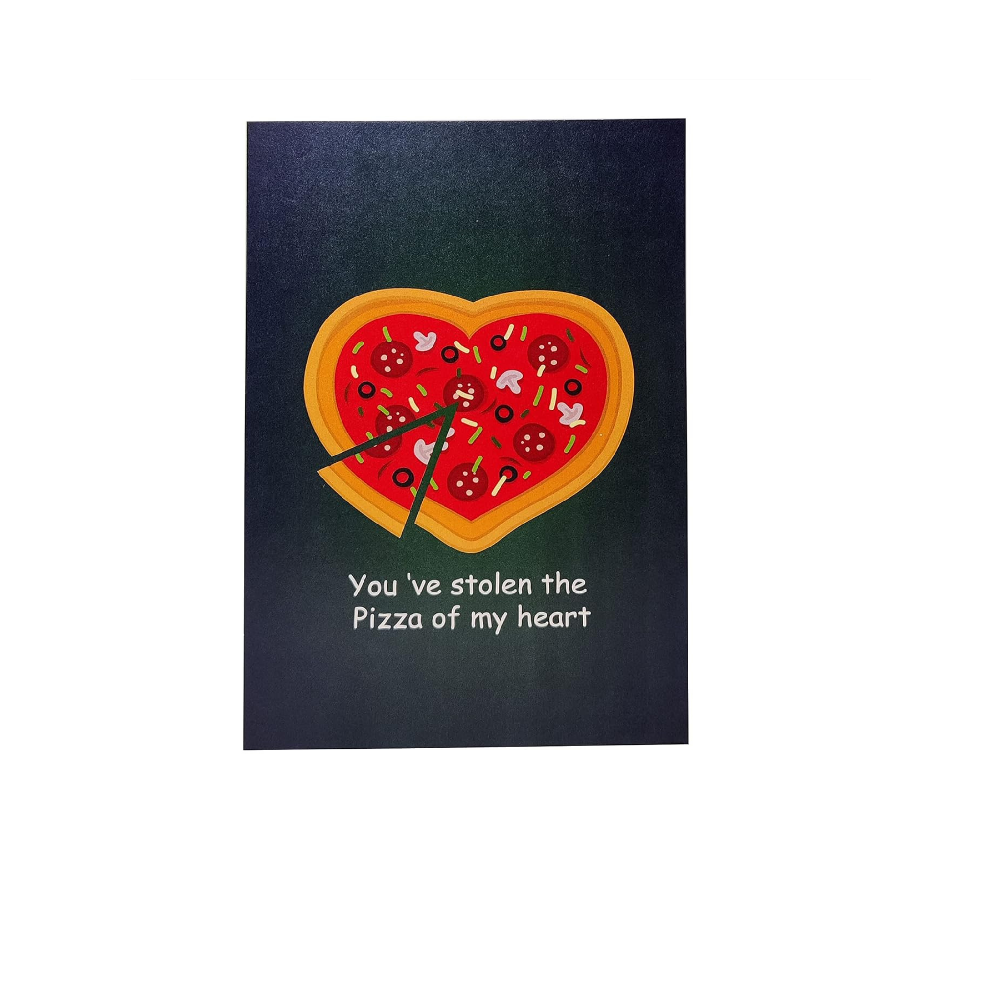 Pizza of My Heart Greeting Card for Anniversary Birthday Valentines