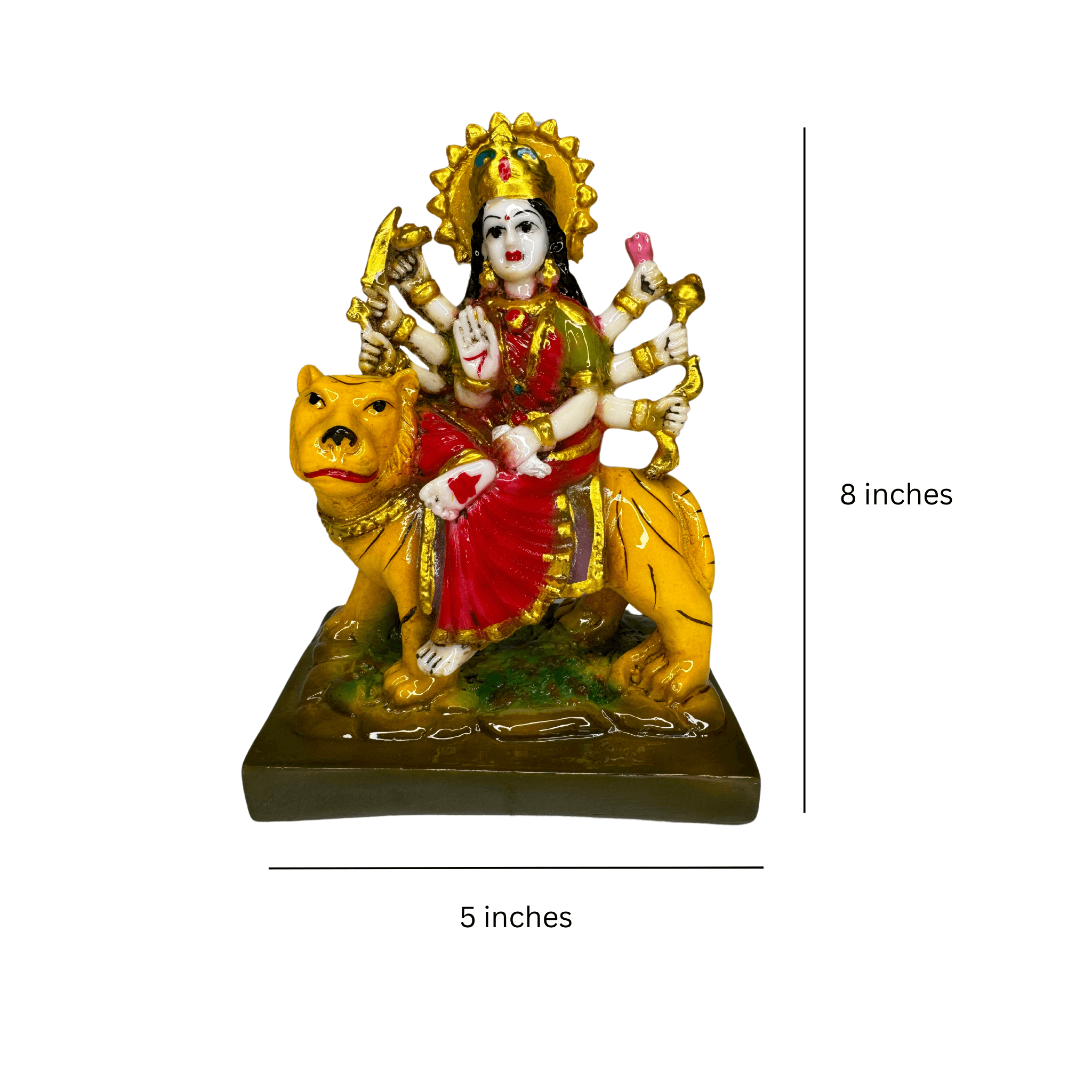 Nav Durga Devi Sherawali Mata Murti Statue Idol Figurine Showpiece