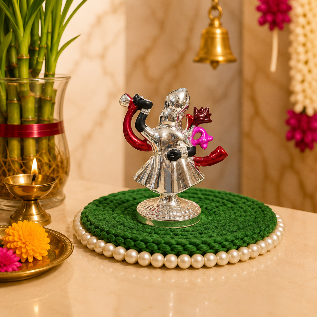 999 Silver Plated Shreenathji Idol in Gift Box, 3 Inch