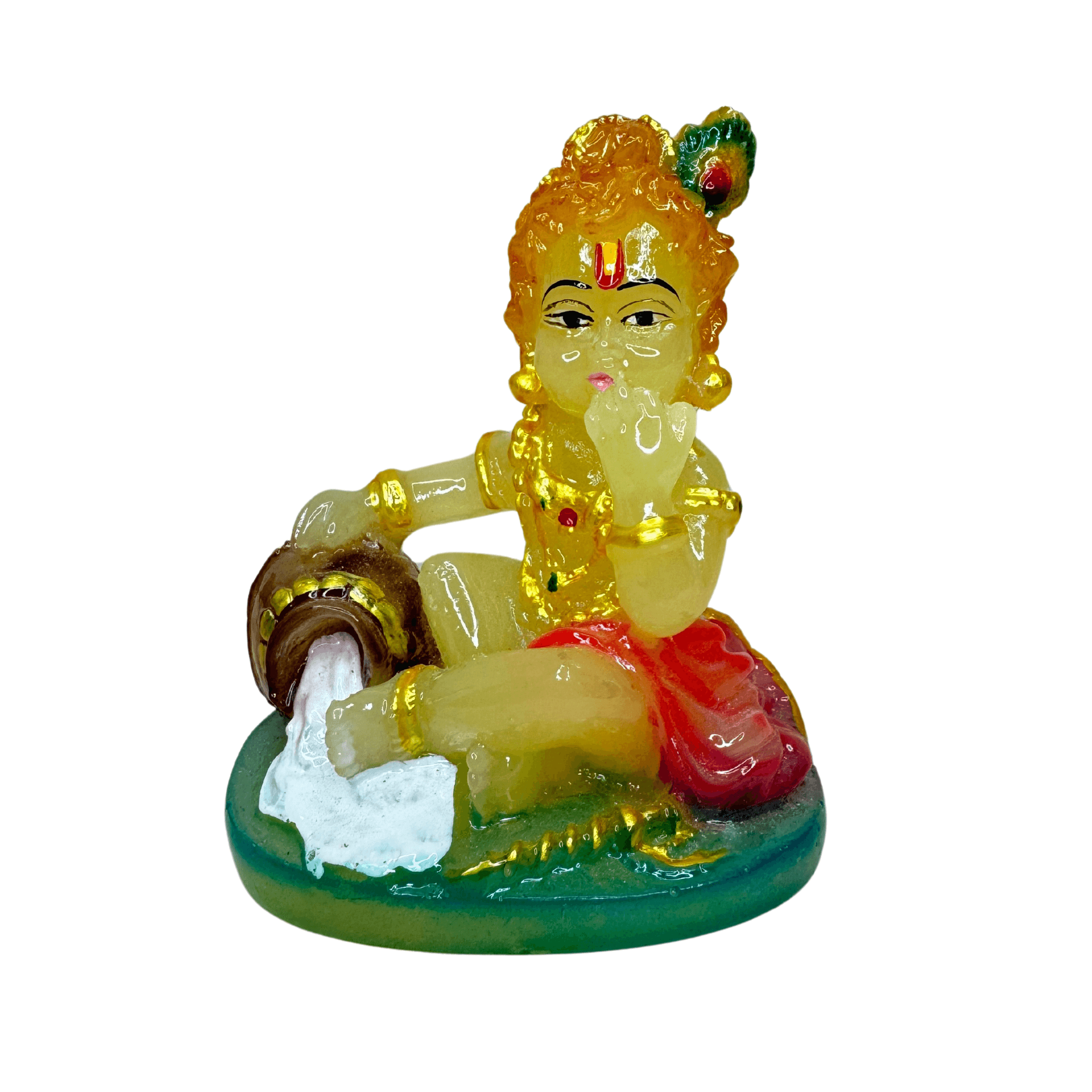 Glow in The Dark Pista Green Radium Laddu Gopal Statue Murti Idol