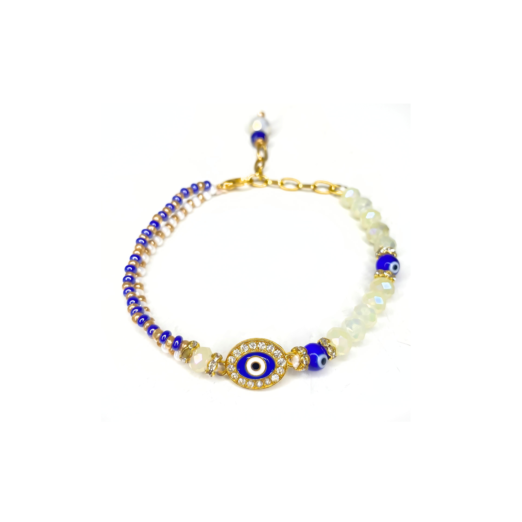 Evil Eye Bracelet Rakhi With Rakhi Greeting Card