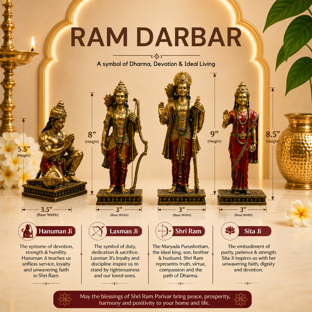 Northland Ram Darbar Idol Set for Home Temple & Pooja Room