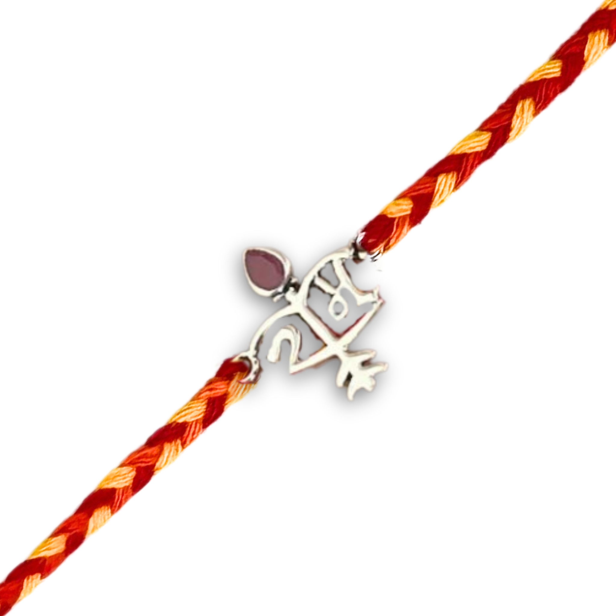 Ram Silver Rakhi for Brother with Roli Chawal and Greeting Card For Brother Bro Bhaiya Bhai