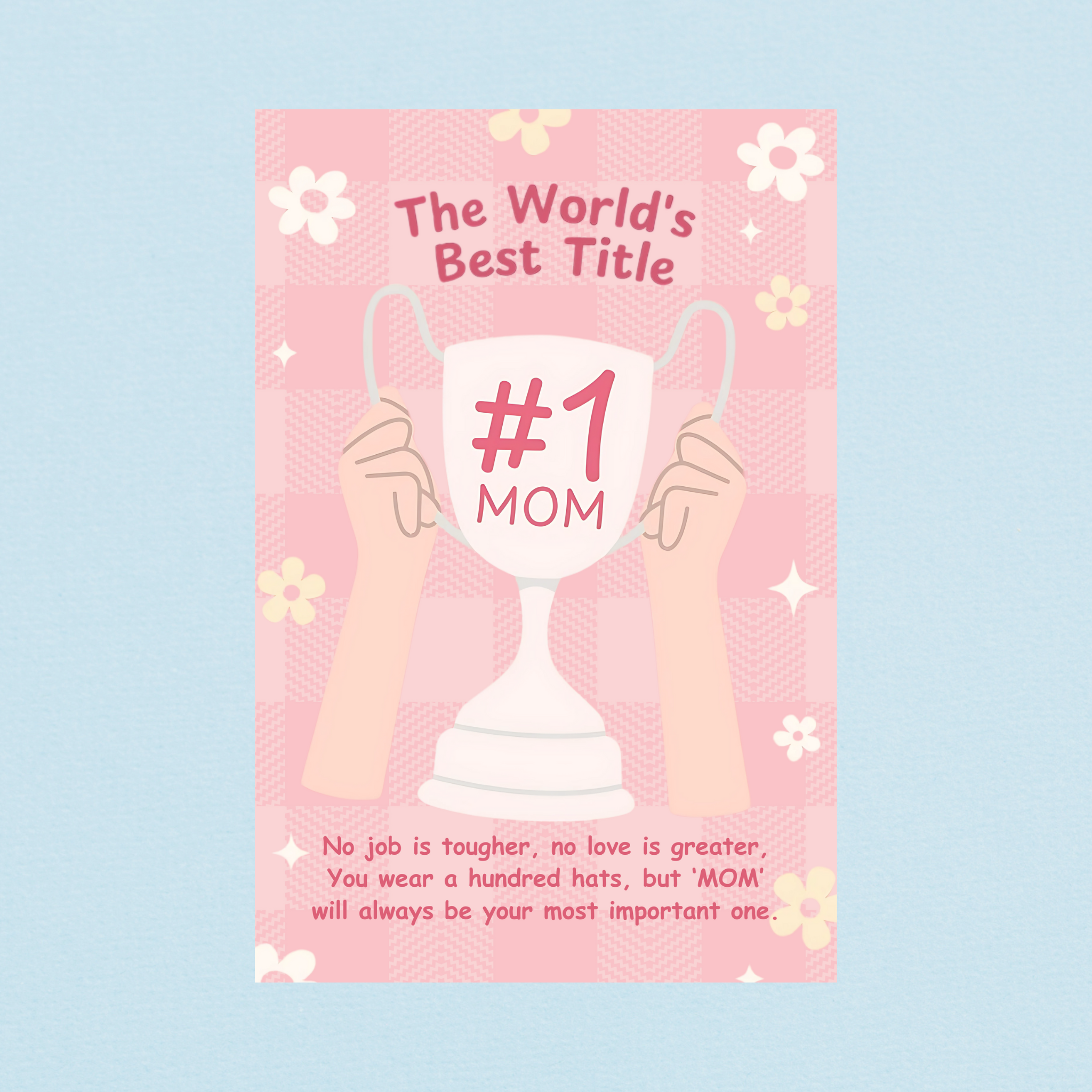 Mother's Day Gift Combo with Fuzzy Wire/Crochet Handmade Flowers and Greeting Card - Affordable Mother's Day Gifts