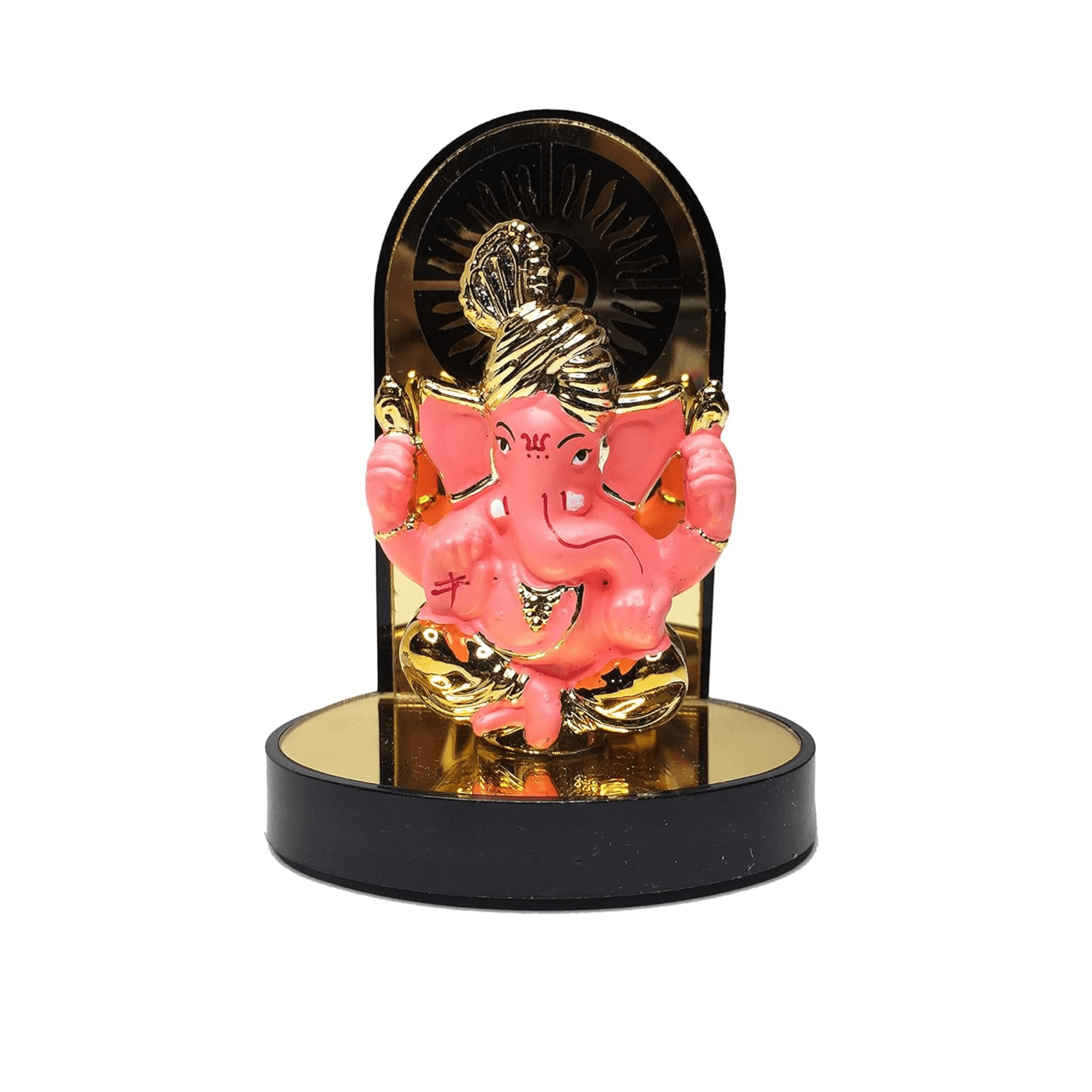 Peach Ganesha Idol for Car Dashboard