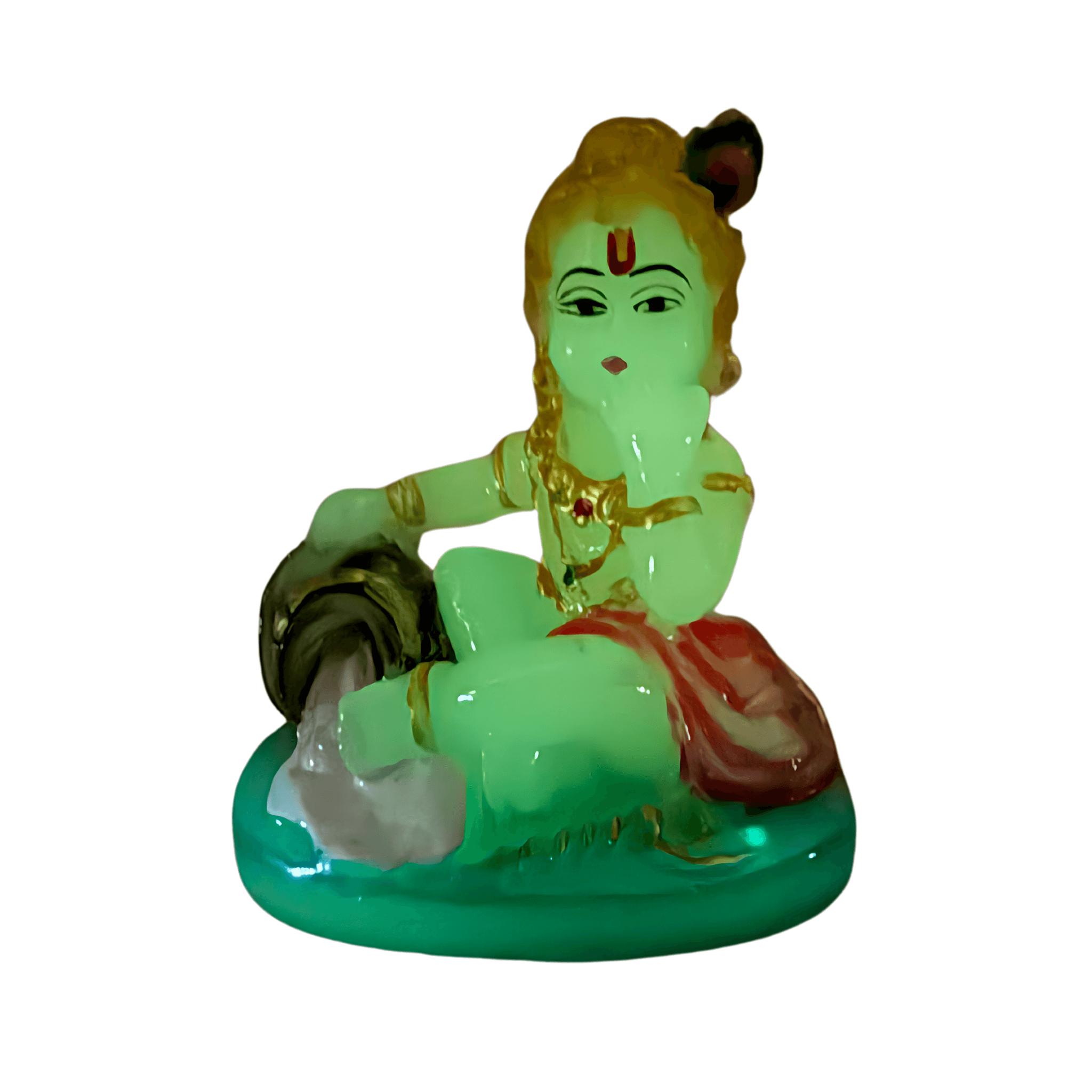 Glow in The Dark Pista Green Radium Laddu Gopal Statue Murti Idol