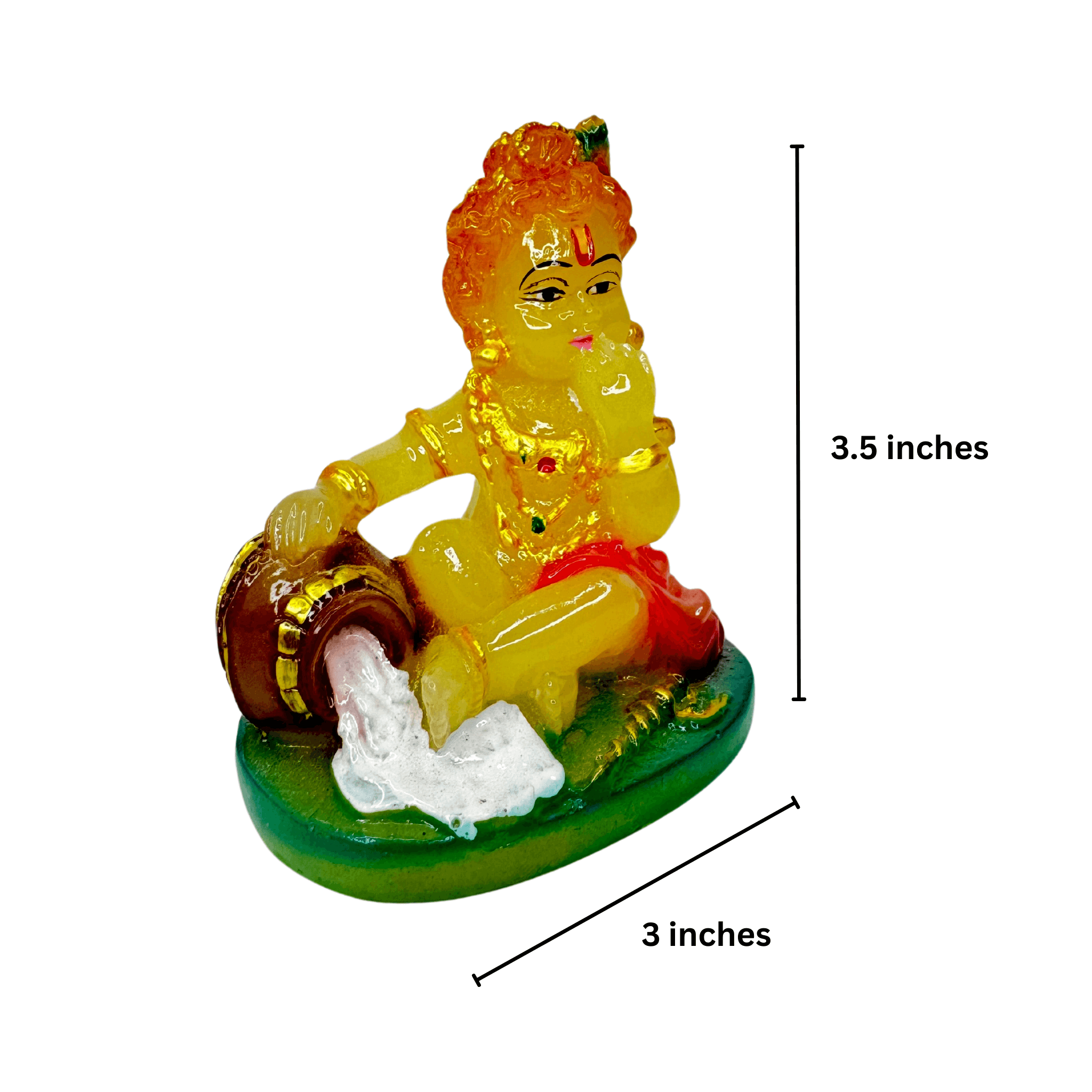 Glow in The Dark Pista Green Radium Laddu Gopal Statue Murti Idol