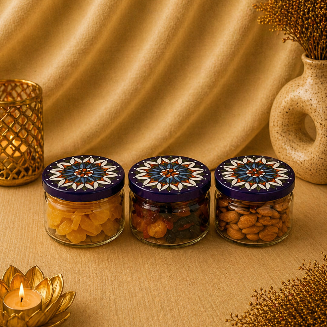 Dry Fruits Corporate Gift Hamper with 3 Jars - Roasted Almonds, Pineapple Coins & Mixed Berries