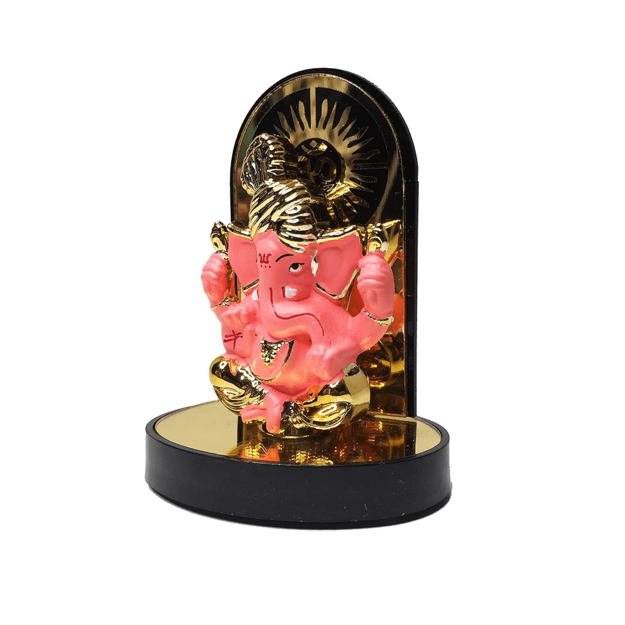 Peach Ganesha Idol for Car Dashboard