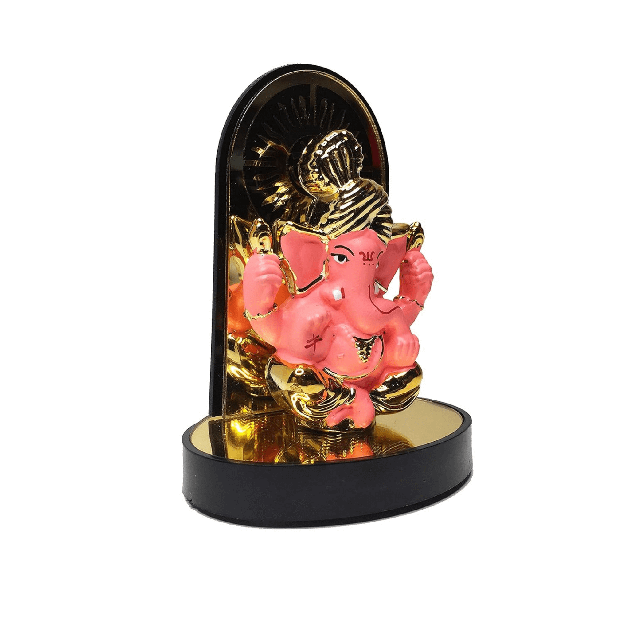 Peach Ganesha Idol for Car Dashboard