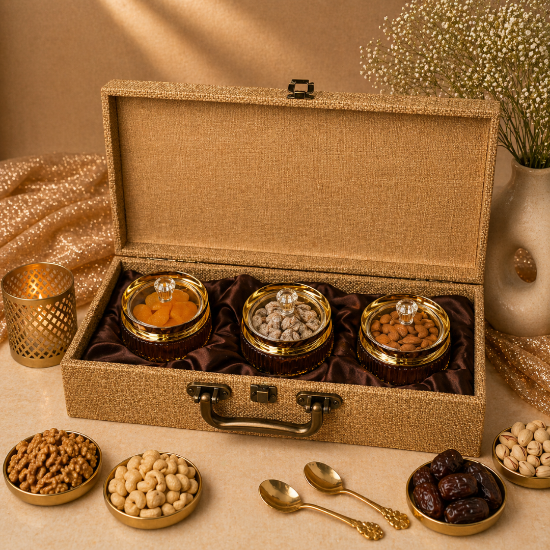 Dry Fruits Corporate Gift Hamper with 3 Jars - Roasted Almonds, Pan Kishmish & Mixed Berries