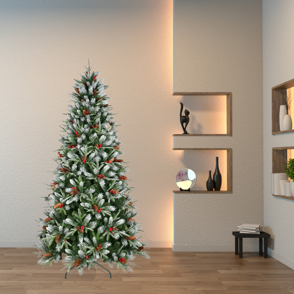 Artificial Europeon Cherry Snow Pine Christmas Tree 5 Feet