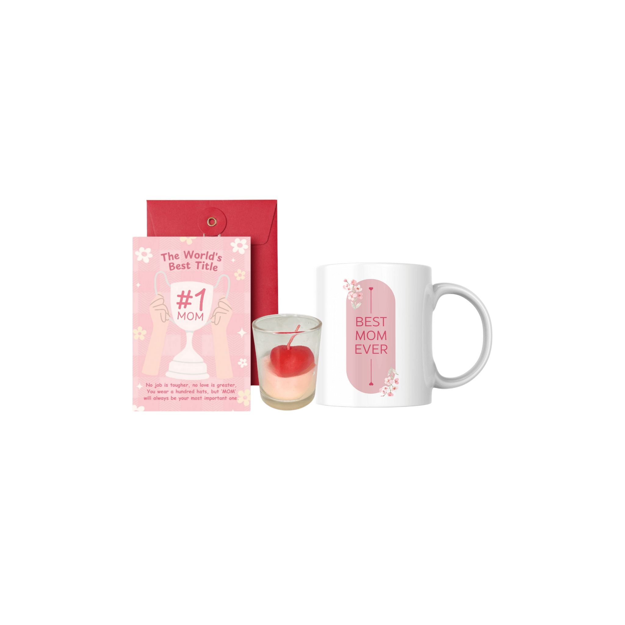 Mother's Day Gift Combo with Greeting Card, Scented Candle, Ceramic Mug