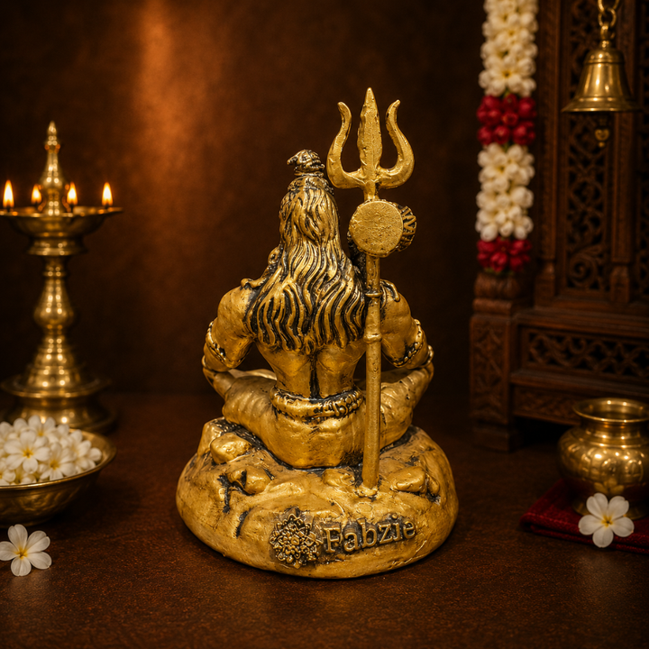 Shivji Meditation God Idol in Premium Gift Box ( 2.5 x 4 Inches, Gold Resin)