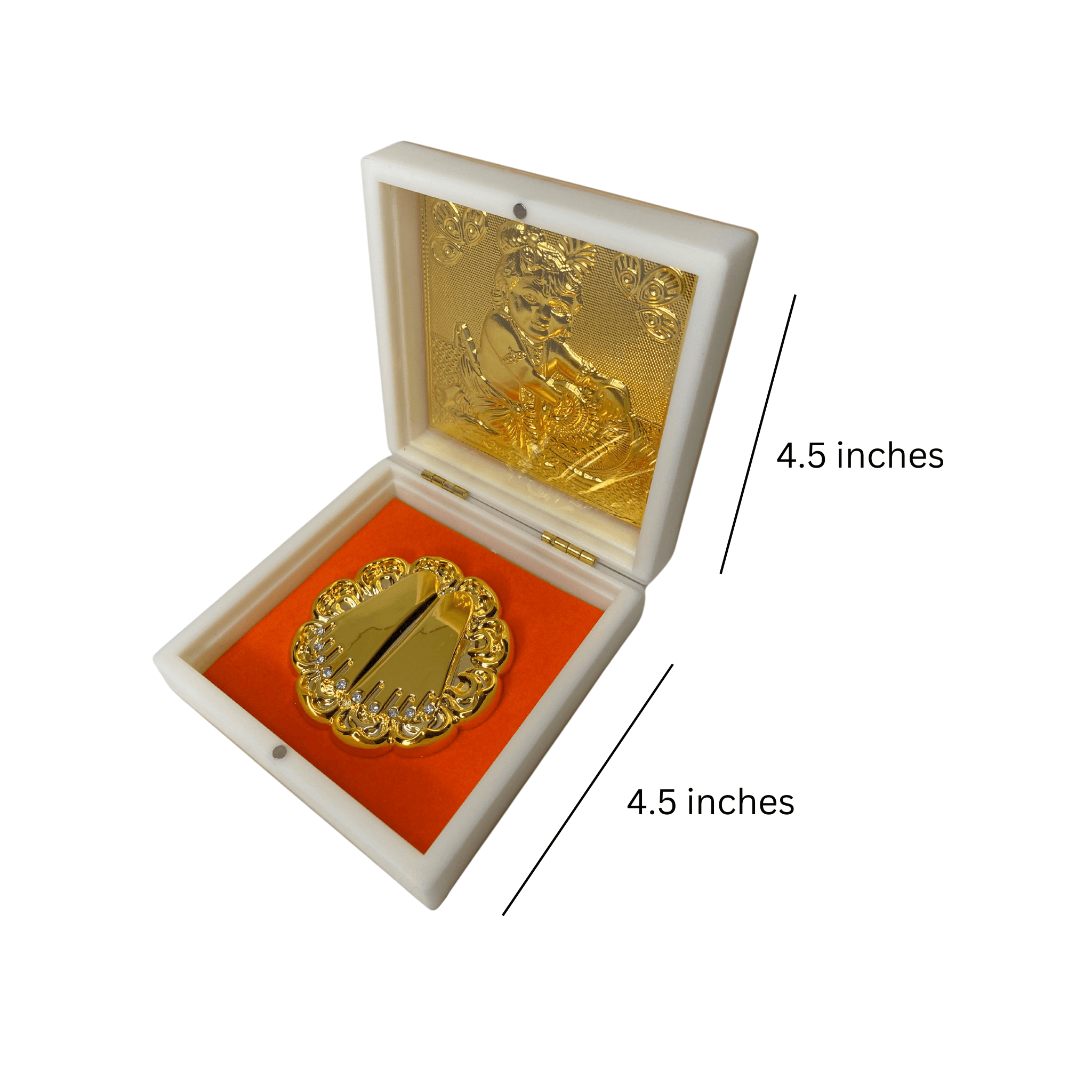 24KT Gold Plated Laddu Gopal with Charan Paduka