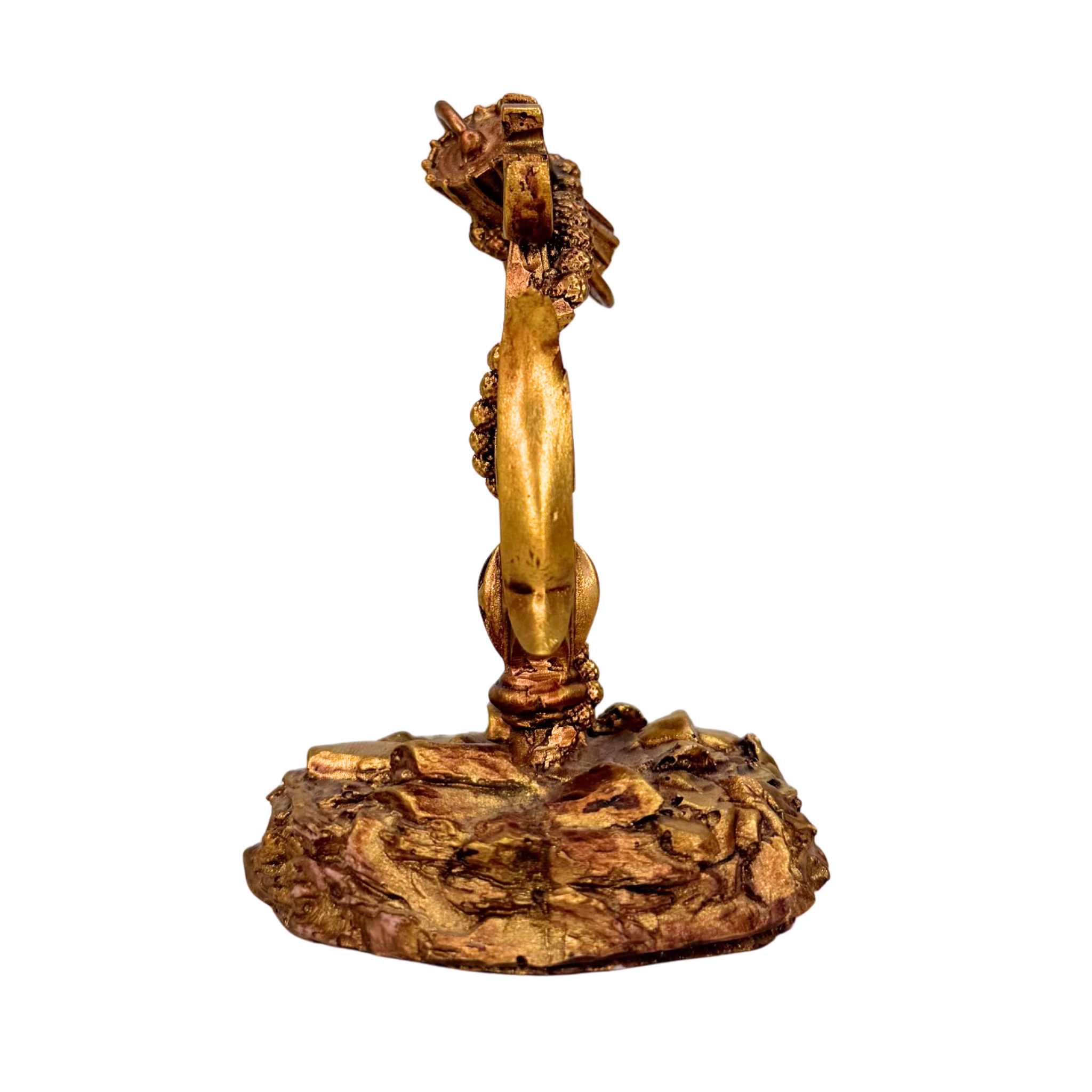 Car Dashboard Shiv Trishul with Damru Statue/Murti/Idol for Home Office Decor, Pooja, Diwali Gifts,  Wedding Gifts (11 x 6 cm) Copper Look