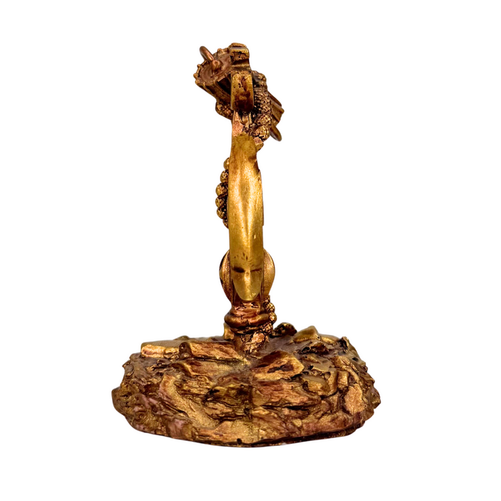 Car Dashboard Shiv Trishul with Damru Statue/Murti/Idol for Home Office Decor, Pooja, Diwali Gifts,  Wedding Gifts (11 x 6 cm) Copper Look
