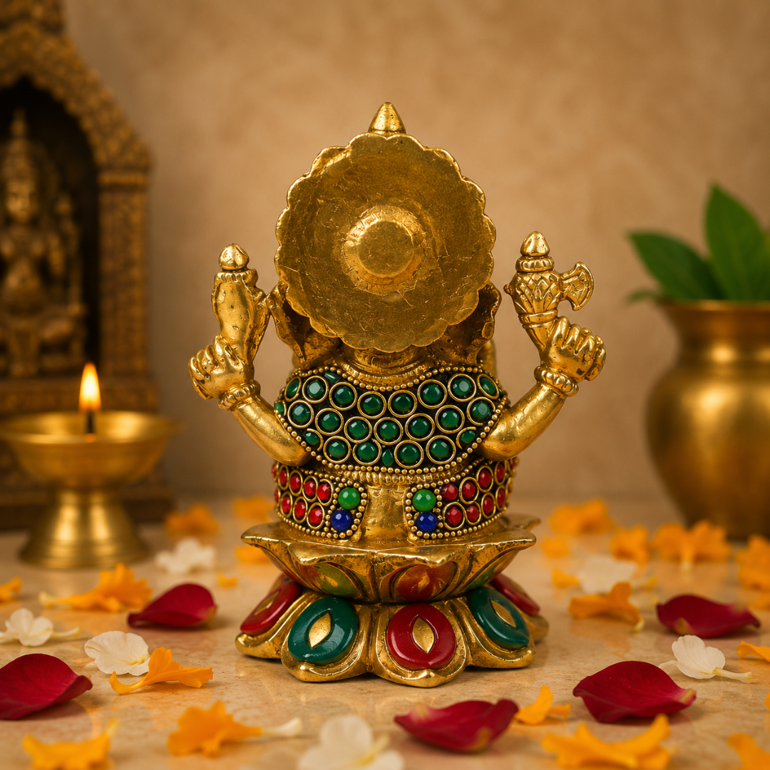 100% Pure Brass Lord Ganesha Idol (5 Inches)