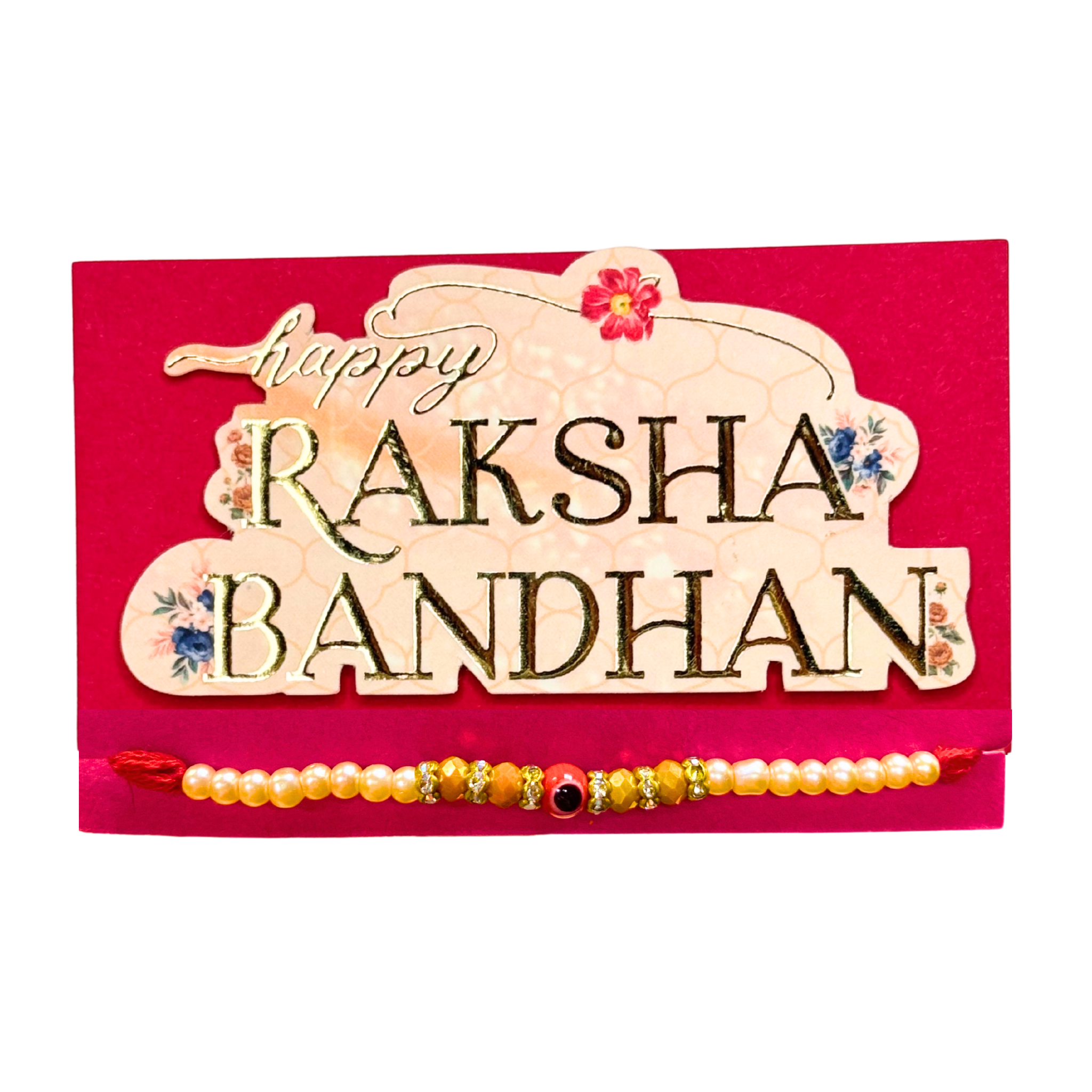 Best Rakshabandhan Hamper Gift Box with Greeting Card, Coffee Mug, Perfume, Pen & Keychain Set, Evil Eye Rakhi