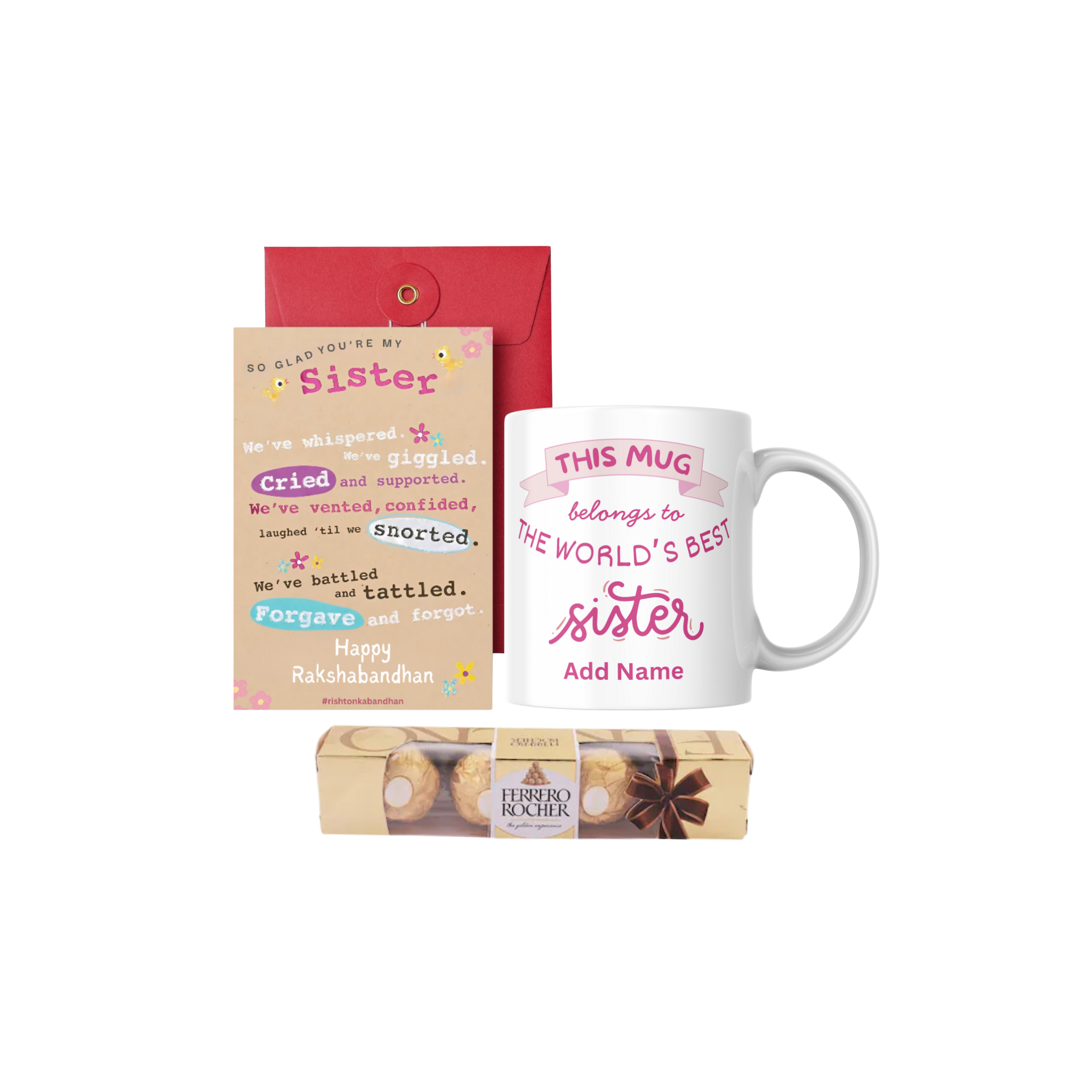 World Best Sister Coffee Mug with Happy Rakshabandhan Greeting Card, Rakhi Gifts Combo for Sister