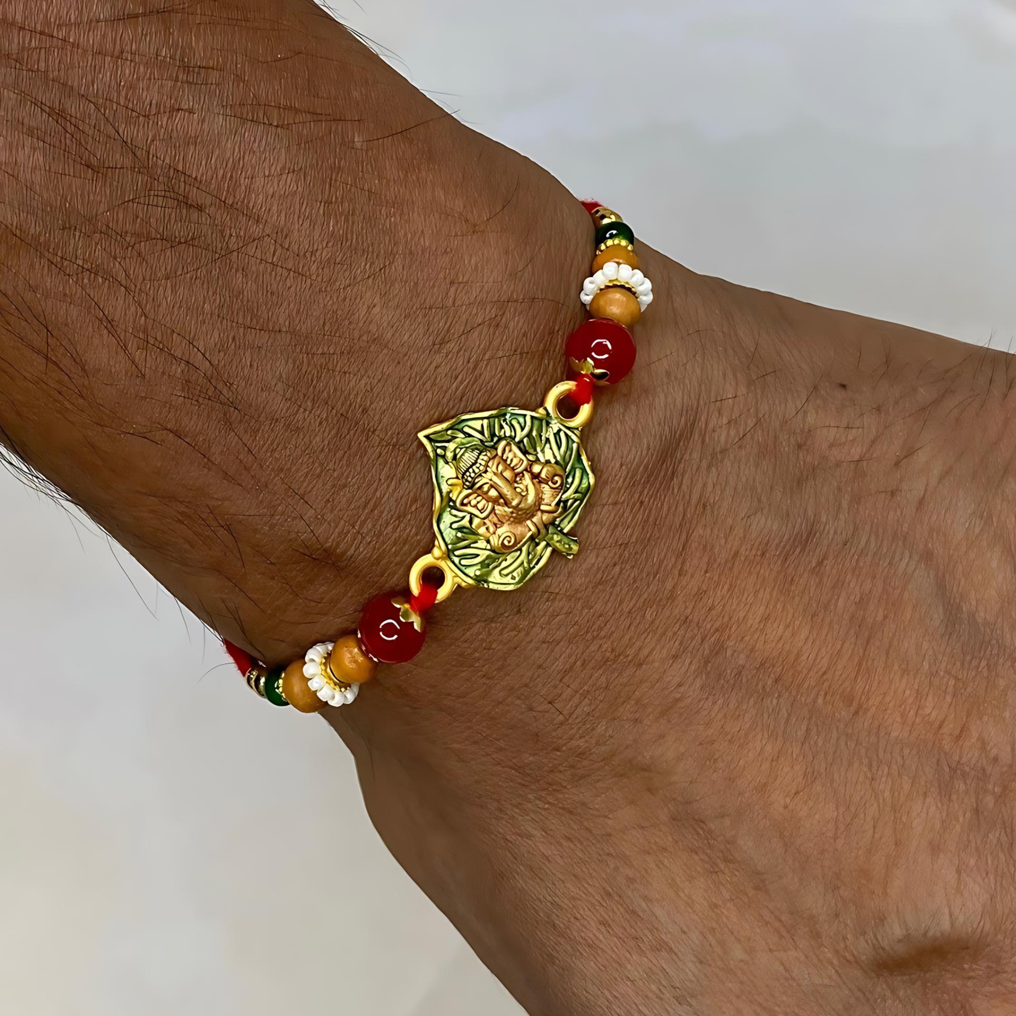 Ganesha Rakhi and Greeting Card - Rakhi Gift for Brother Bro Bhai Bhaiya Men