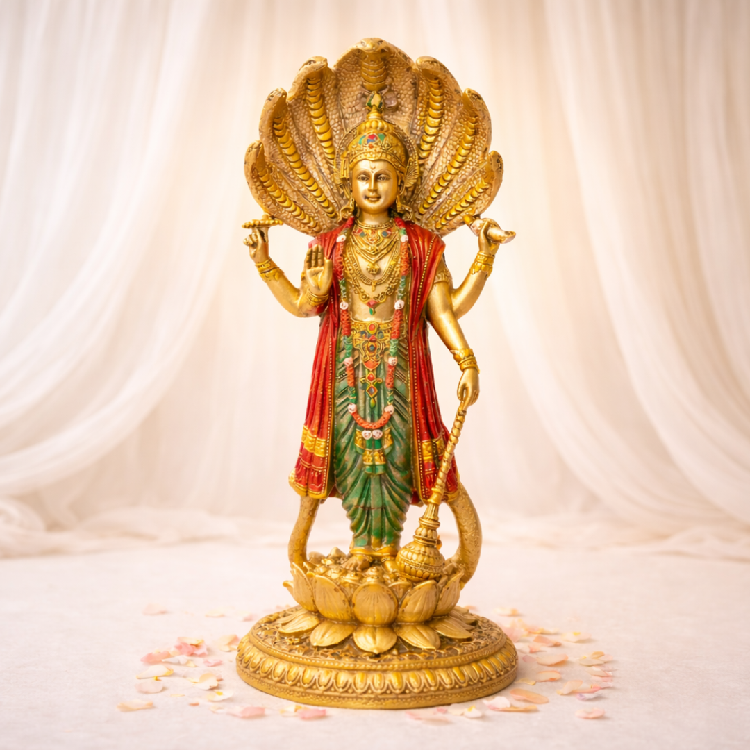Venkatesh Narayan Design Vishnu Ji Idol - 11 Inch