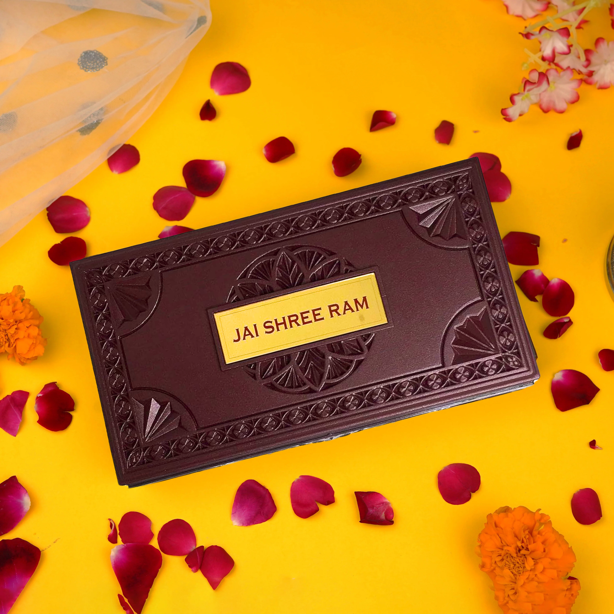 Gold Plated Shree Venkateshawara Figurine in Decorative Box with Chandan Fragrance