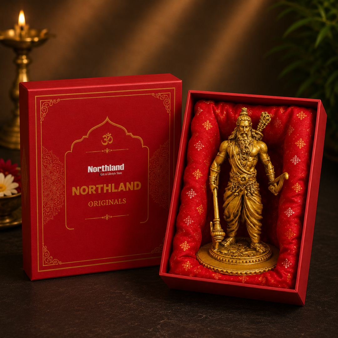 Lord Parashuram Idol in Premium Gift Box (4 x 2.5 Inches, Gold, Resin)