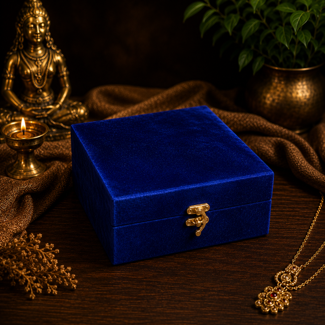 Luxury Shiv Chalisa Gift Hamper with Shiva Trishul Idol & Wooden Shiv Chalisa in Premium Velvet Box