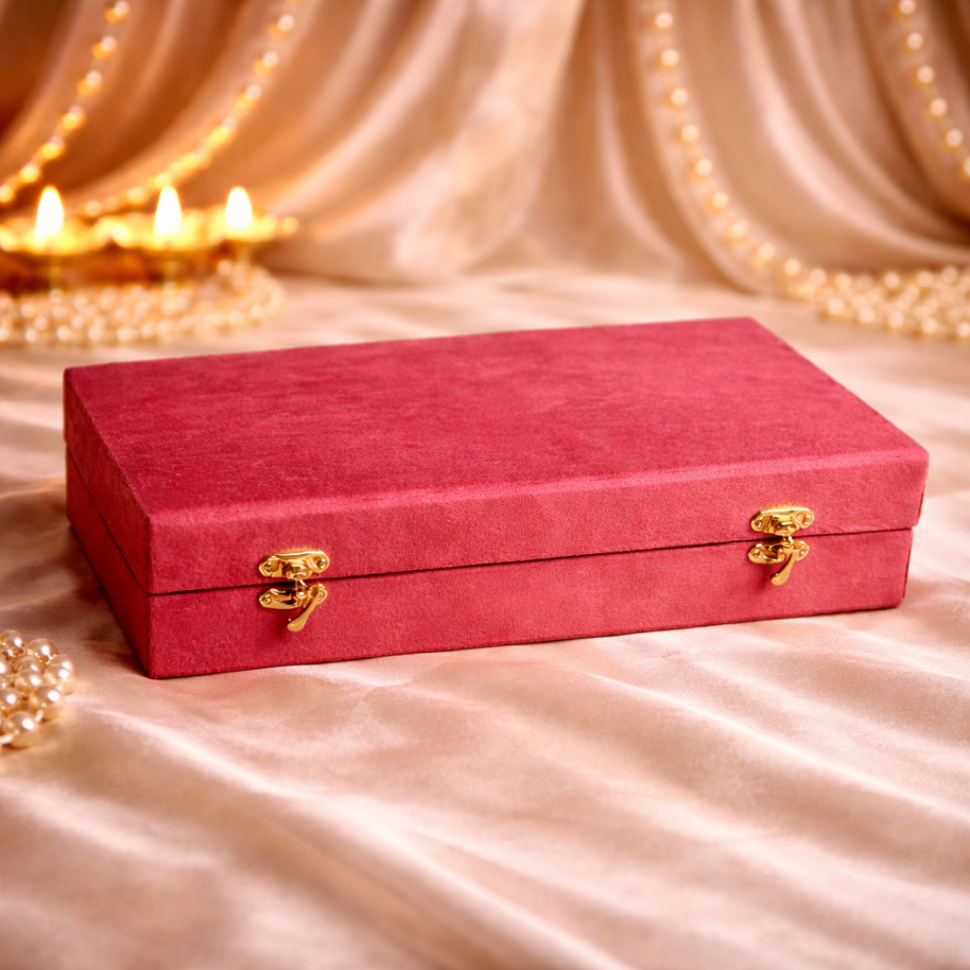 Luxury Venkateshwara Balaji Gift Hamper in Velvet Box with Metal Diya Holder & Balaji Idol