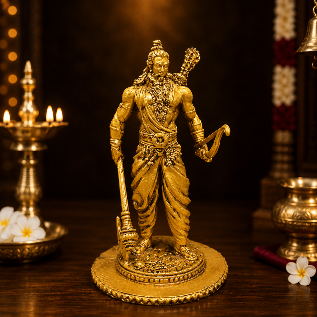 Lord Parashuram Idol in Premium Gift Box (4 x 2.5 Inches, Gold, Resin)