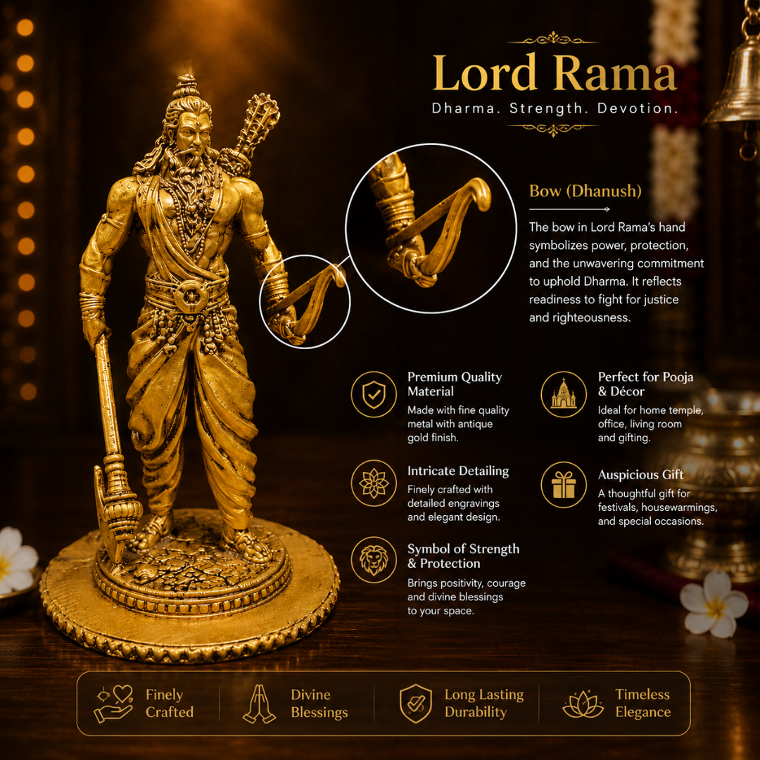 Lord Parashuram Idol in Premium Gift Box (4 x 2.5 Inches, Gold, Resin)