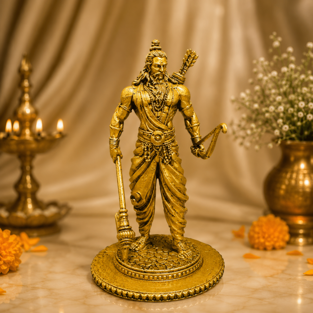 Lord Parashuram Idol in Premium Gift Box (4 x 2.5 Inches, Gold, Resin)