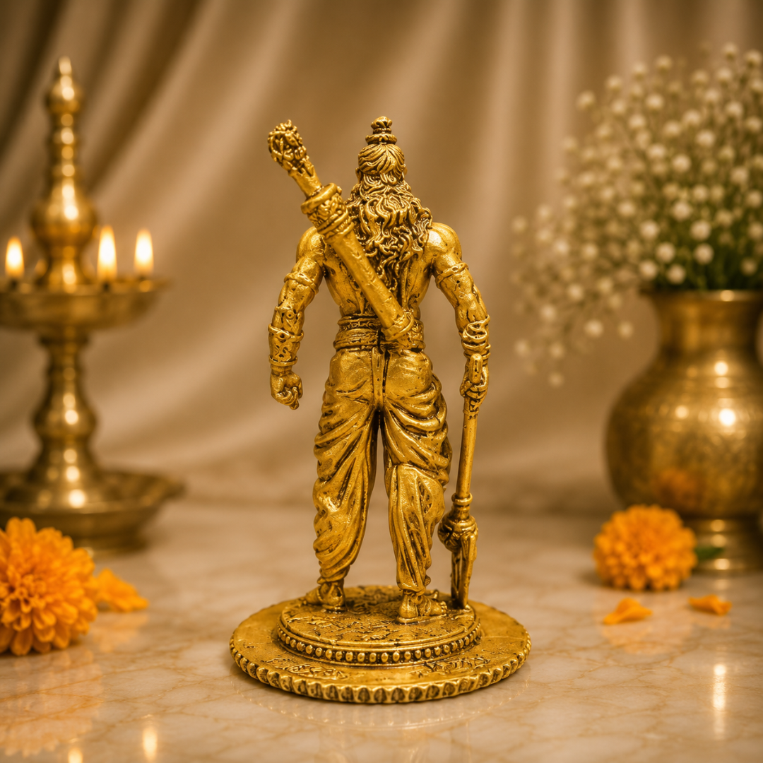Lord Parashuram Idol in Premium Gift Box (4 x 2.5 Inches, Gold, Resin)