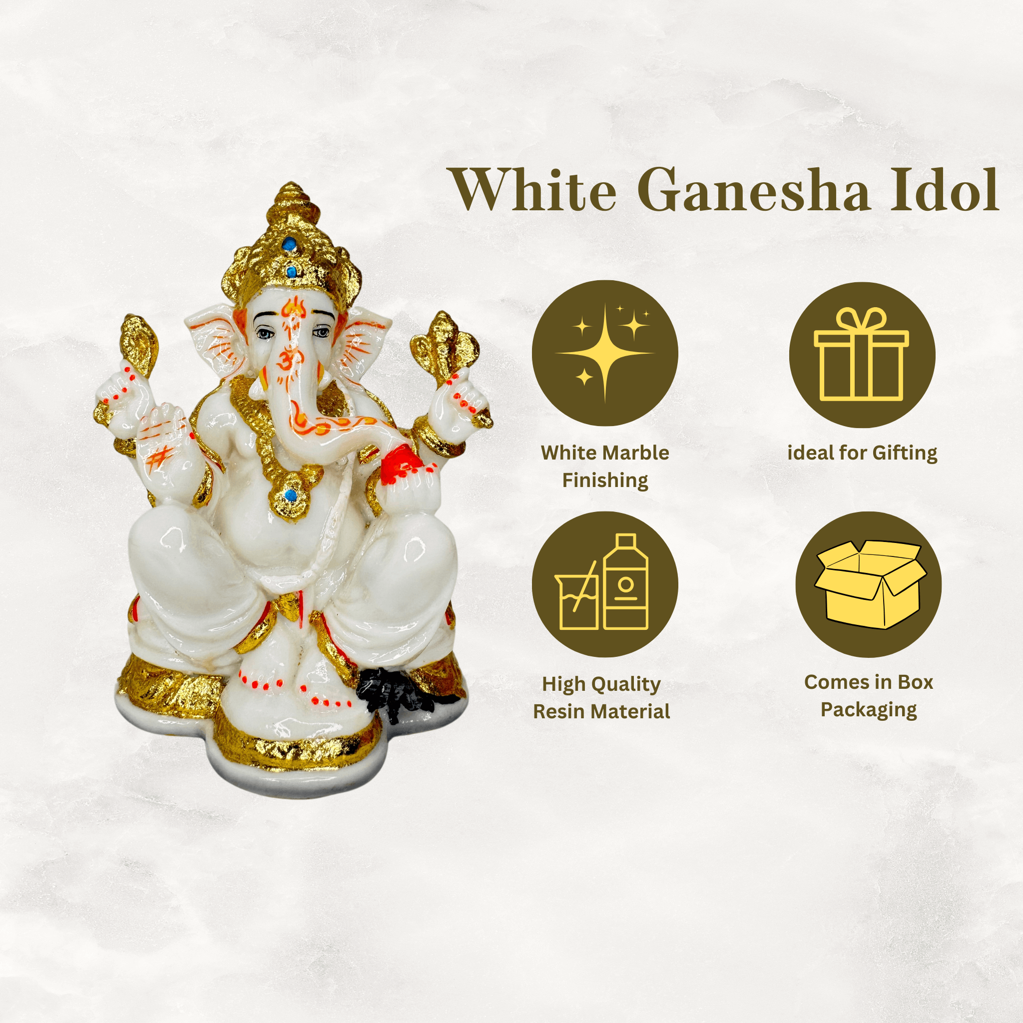 Ganesh Idol for Home, Office, Desk, Puja Room